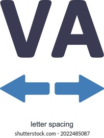 Letter Spacing  or Editing Tools Icon Concept