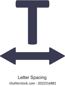 Concepto de icono de herramientas de edición o espaciado de letras