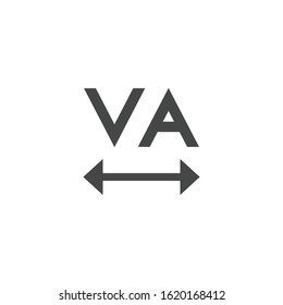 Letter spacing icon isolated on white background. Display option symbol modern, simple, vector, icon for website design, mobile app, ui. Vector Illustration