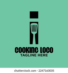 Letter I Spatula Logo Design Template Inspiration, Vector Illustration.