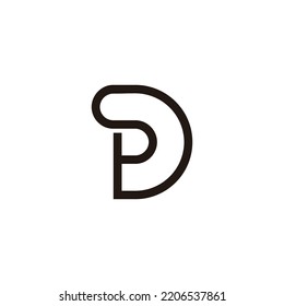 letter spd curves mono line logo vector 