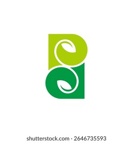 letra spd verde loop simples folha logotipo vetor 