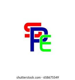 letter S,P,E logo vector