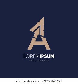 Letter A Spear Logo Design Vector Icon Graphic Emblem Illustration