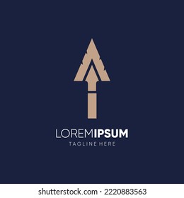 Letter I Spear Logo Design Vector Icon Graphic Emblem Illustration