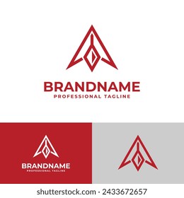 Letter A Spear Logo, geeignet für jedes Geschäft mit Spear mit A-Initialen