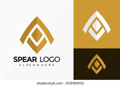 Letter A Spear Logo Vector Design. Abstract emblem, designs concept, logos, logotype element for template.