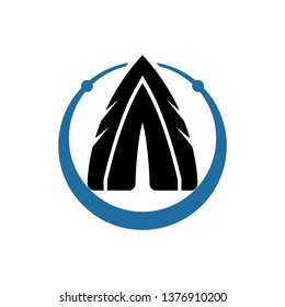 letter A spear shape vector logo template