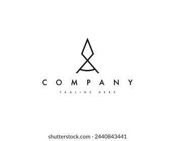Una punta de flecha de arma de lanza con diseño de logotipo circular