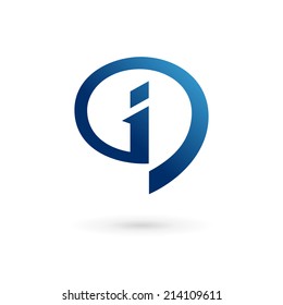 Letter I speech bubble info logo icon design template elements. Vector color sign.