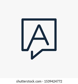 letter A with speech bubble line logo. talk logo vector modern illustration graphic abstract template. Chat concept Logo Template - VECTOR