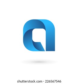 Letter A speech bubble logo icon design template elements 
