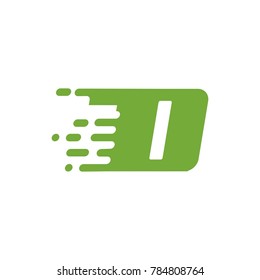 I letter with speed box logo eps 10