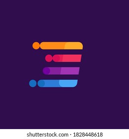 Plantilla de diseño del logotipo de las líneas de velocidad de la letra I. Colorido icono creativo único para anuncios multimedia, afiche creativo, identidad deportiva, etc.