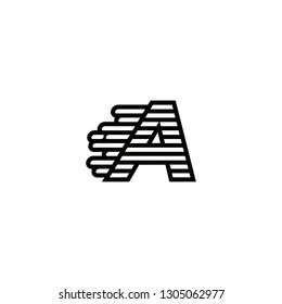 Letter A Speed Logo Design Element