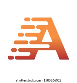 Letter A Speed Motion Logo Design Template