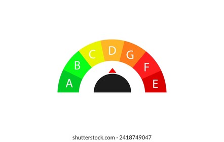 Letter speedometer indicator icon. Flat style. Vector icon