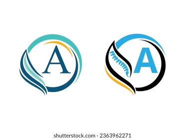 Letter A with Spine Orthopedic logo. for orthopedic business and company identity