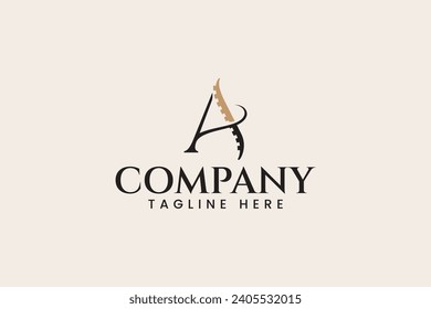 letter A with spine shape logo design for chiropractic and physiotherapy company