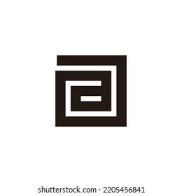 Letter a spiral, double, square geometric symbol simple logo vector