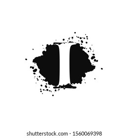 I Letter Splatter logo.  Abstract Design concept black splash  with hidden letter I logo icon for initial, company identity and more brands.