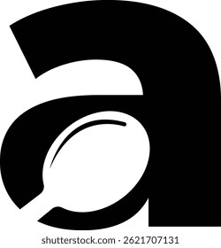 Letra A con el logotipo de la cuchara – Símbolo culinario del monograma para la marca de la comida, del restaurante, y de la cocina