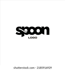 Letter Spoon Typography Lettering Logo, Supermarket Kitchen Shop Store Furniture Sticker Label