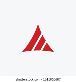 letter A for sport logo. Abstract vector illustration. summit shape line design concept. Line creative symbol. Universal vector icon. Roof mount camp sign. - vector