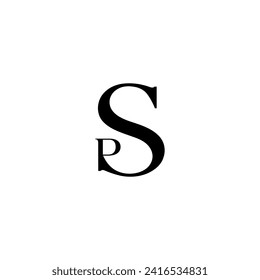 letter SP,PS logo,SP Artistic Letter Logo Design, Creative minimal monochrome monogram letter SP and PS line logo design symbol,Letter SP luxury logo design vector.