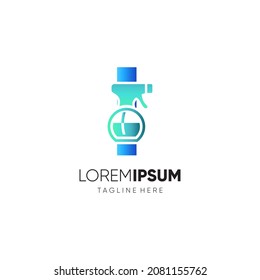 Letter I Spray Bottle Logo Design Vector Icon Graphic Emblem Illustration Background Template