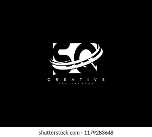 Letter SQ Inside Square Creative Modern Monogram Elegant Three Swoosh Logo