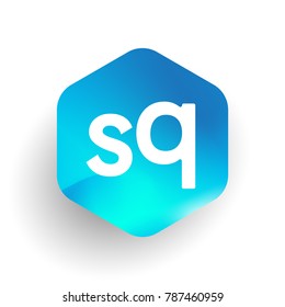 Letter SQ logo in hexagon shape and colorful background, letter combination logo design for business and company identity.
