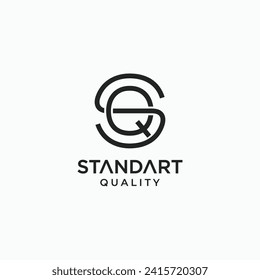 Letra SQ o QS estilo superpuesto logotipo lineal simple. Concepto de diseño de monograma cuadrado