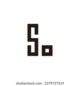 Letter So square, epic geometric symbol simple logo vector