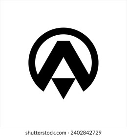 Letter A , square geometric symbol simple logo vector