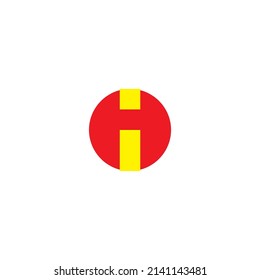 Letter i square and H circle simple symbol logo vector