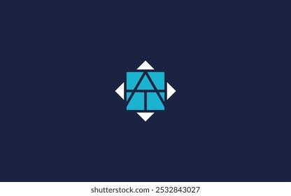 letra at com ícone de logotipo quadrado design vetor design modelo inspiração