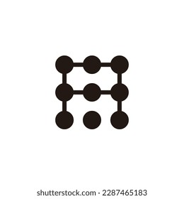 Letter A square molecules geometric symbol simple logo vector