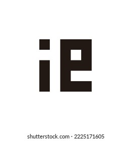 Letter ie square, point geometric symbol simple logo vector