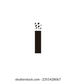 Letter i square, tech geometric symbol simple logo vector