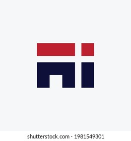Letter A I Square vector design illustration