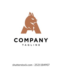 
Letter A Squirrel logo icon vector