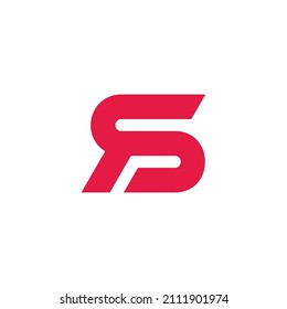 letter sr abstract geometric link line logo vector