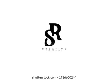 Letter SR Distressed Grungy Urban Style Logotype