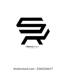 Letter Sr elegant shape unique typography modern monogram logo