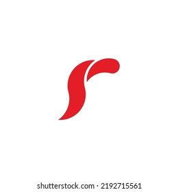 Letter Sr fire geometric symbol simple logo vector