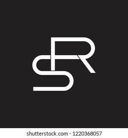 letter sr linked lines logo vector