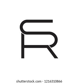 letter sr linked logo vector