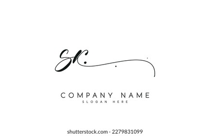 
letter SR logo design handwriting signature style vector template.