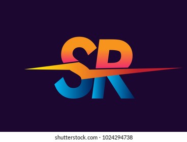 Letter SR logo with Lightning icon, letter combination Power Energy Logo design for Creative Power ideas, web, business and company.